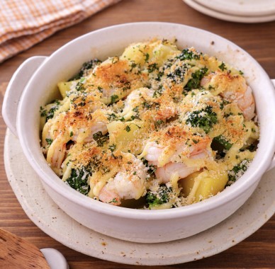 海老とブロッコリーのマヨパン粉焼き