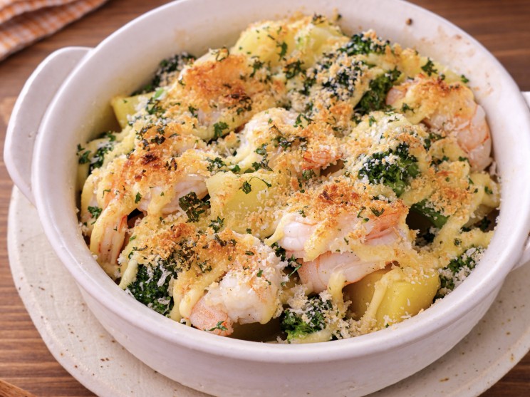 海老とブロッコリーのマヨパン粉焼き