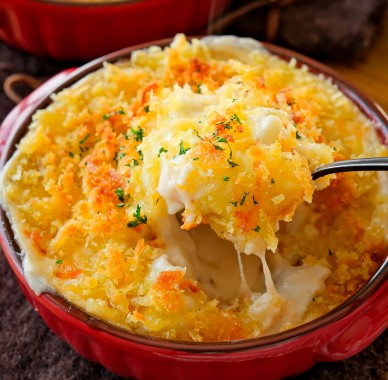 新じゃがベーコンクリームの生パン粉焼き