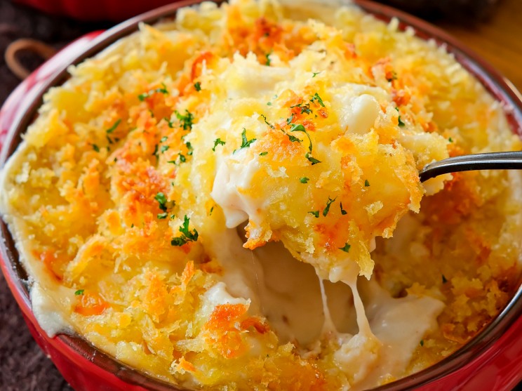 新じゃがベーコンクリームの生パン粉焼き